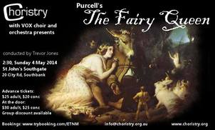 Image of the poster for Choristry Choir Melbourne's 'The Fairy Queen' concert