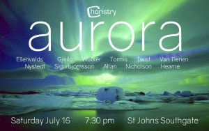 Image of the poster for Choristry Choir Melbourne's 'Aurora' concert
